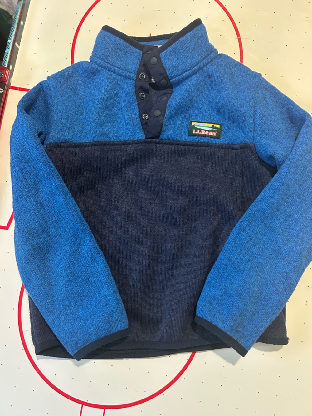 L.L. Bean Navy and Bright Blue Pullover Henley
